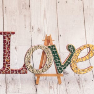 China Mosaic Love Sign