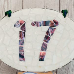 China Mosaic Oval House Number