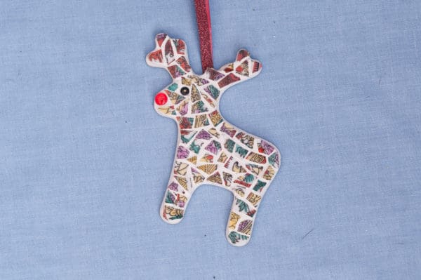 China Mosaic Coloured Rudolph Ornament 2