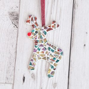 China Mosaic Coloured Rudolph Ornament