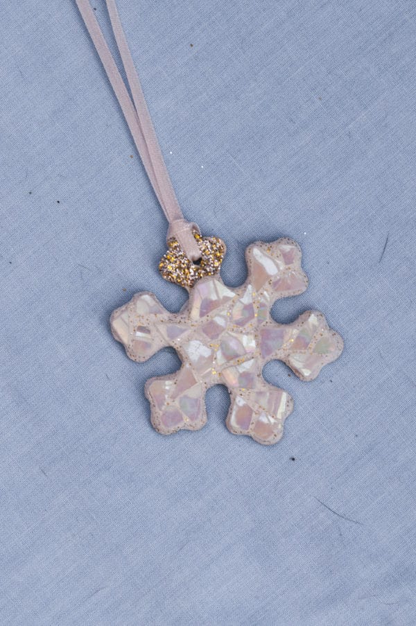 China Mosaic Pearl Snowflake Ornament 4