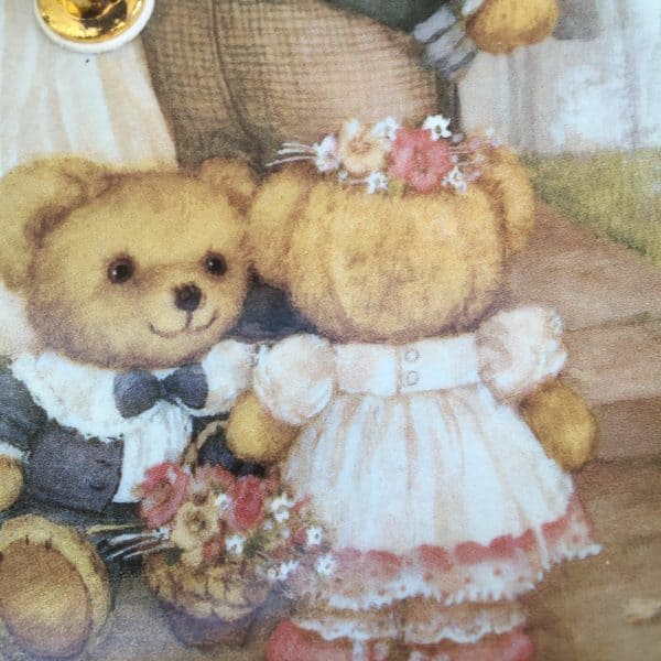 Teddy Bear Wedding China Plate Baby Bear Detail