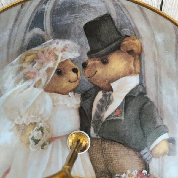 Teddy Bear Wedding China Plate Bear Detail